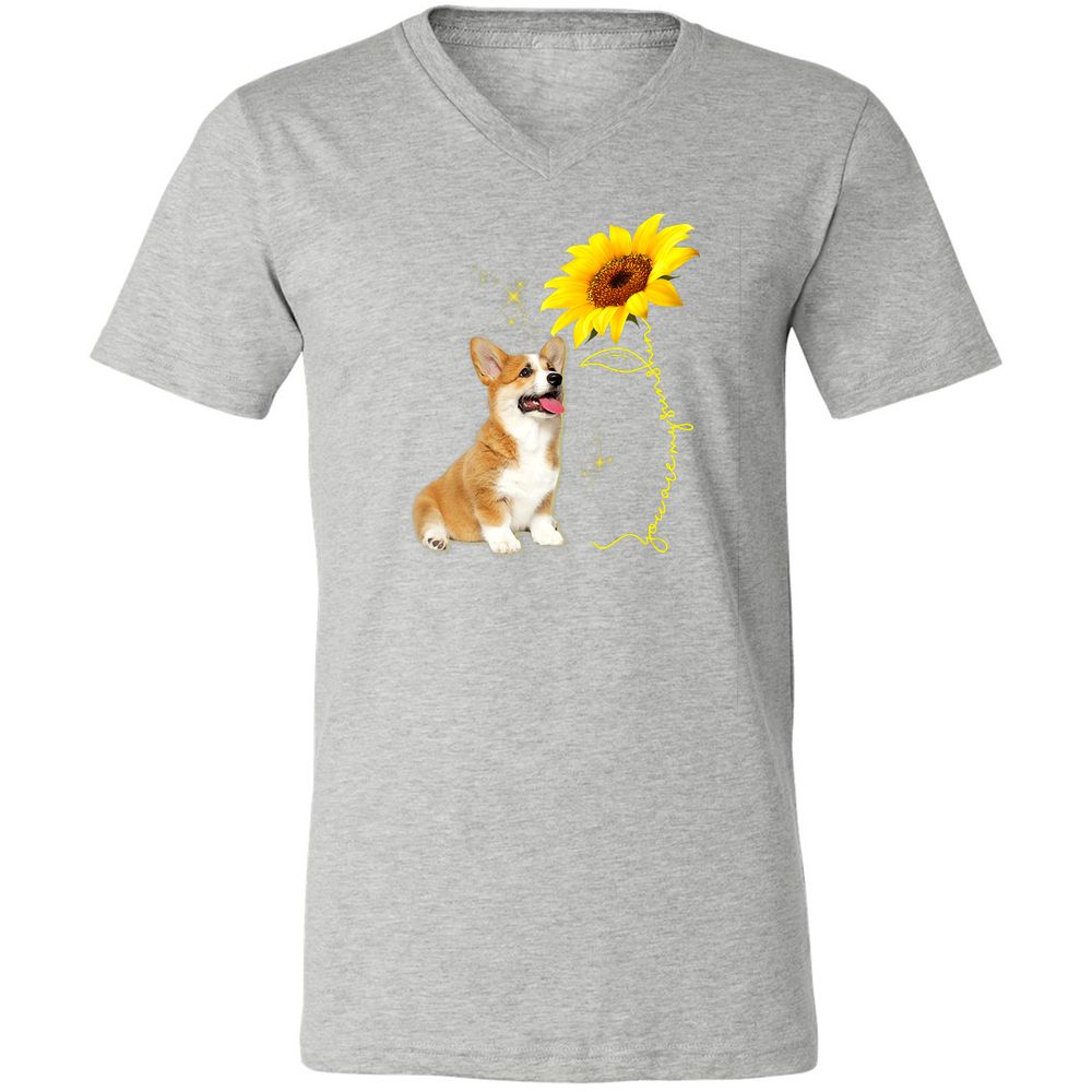 Unisex V-Neck T-Shirt - Y67T6F77 - Athletic Heather - 7