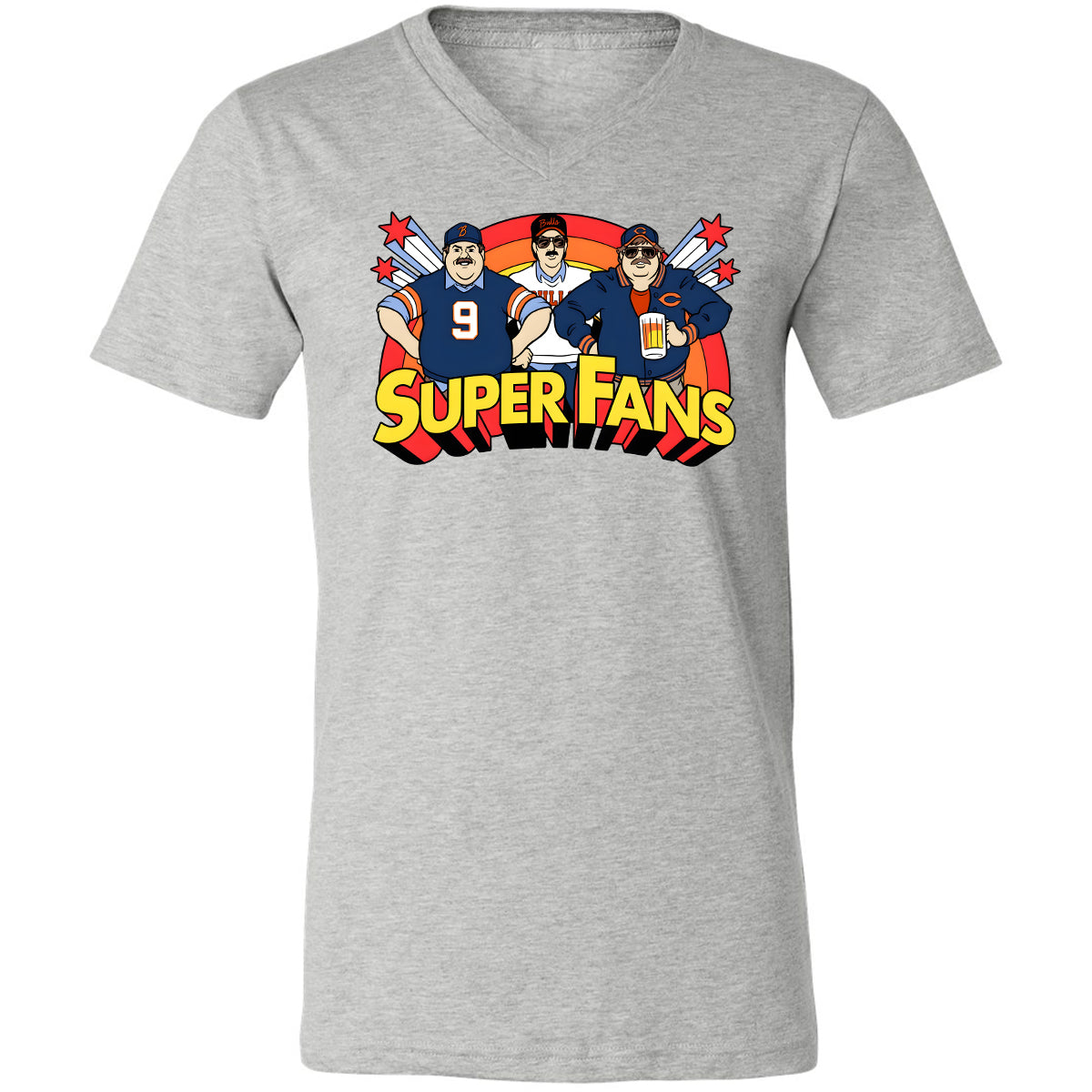 Unisex V-Neck T-Shirt - VUG7DDZ8 - Athletic Heather - 7