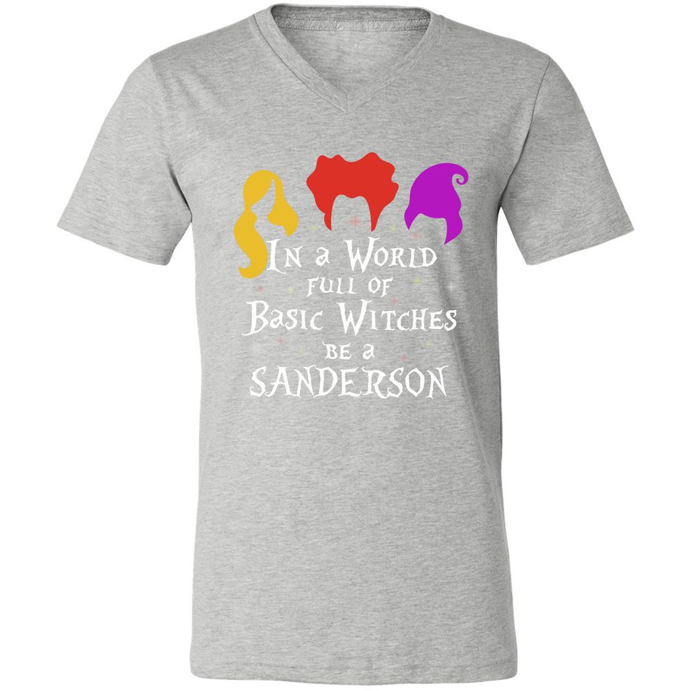 Unisex V-Neck T-Shirt - HUSEQHXB - Athletic Heather - 7