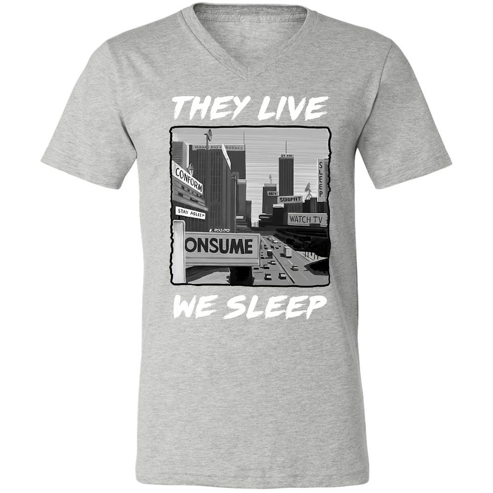 Unisex V-Neck T-Shirt - BELRJUTB - Athletic Heather - 7