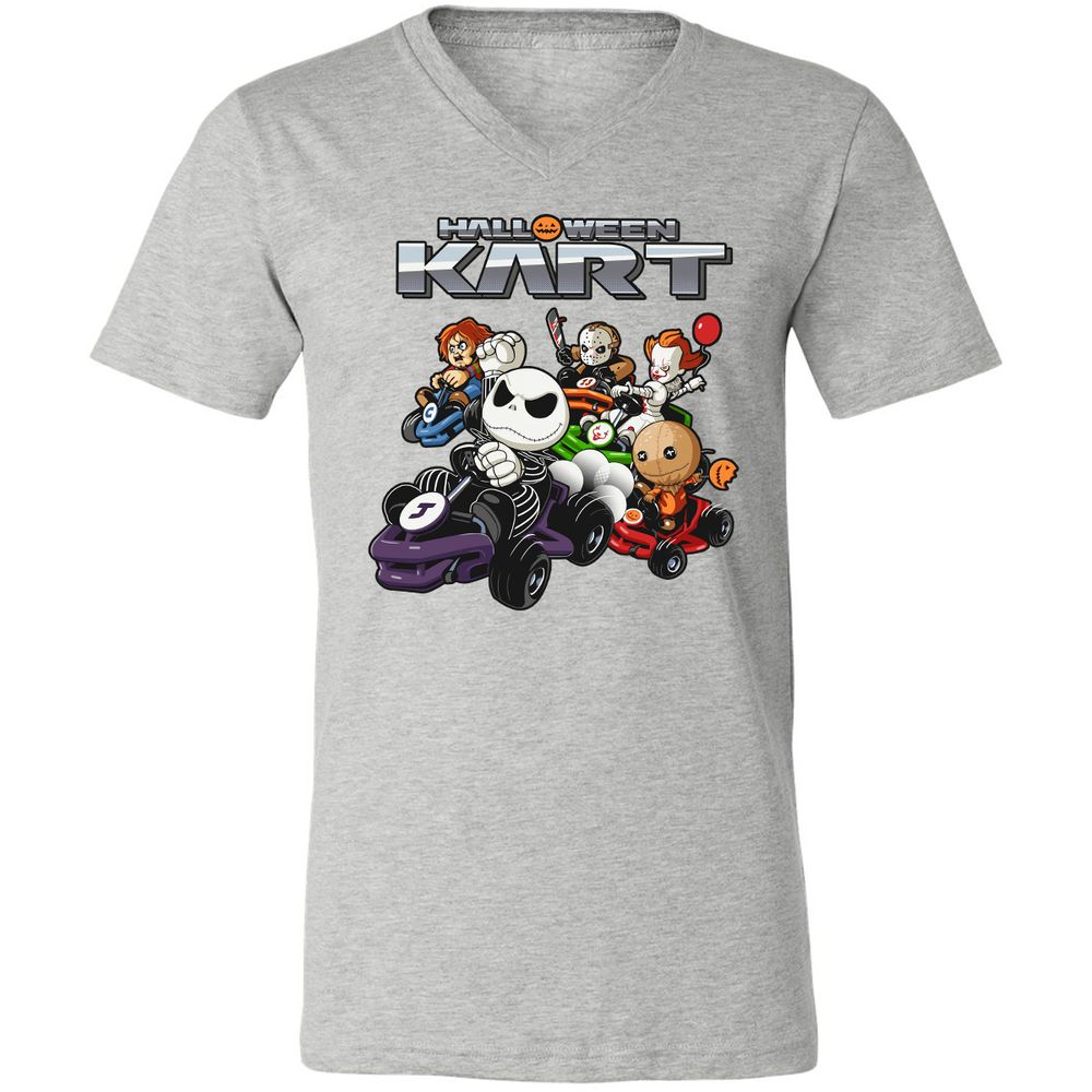 Unisex V-Neck T-Shirt - JWZFBETE - Athletic Heather - 7