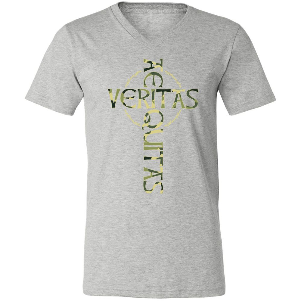 Unisex V-Neck T-Shirt - 9QBZ5HFV - Athletic Heather - 7
