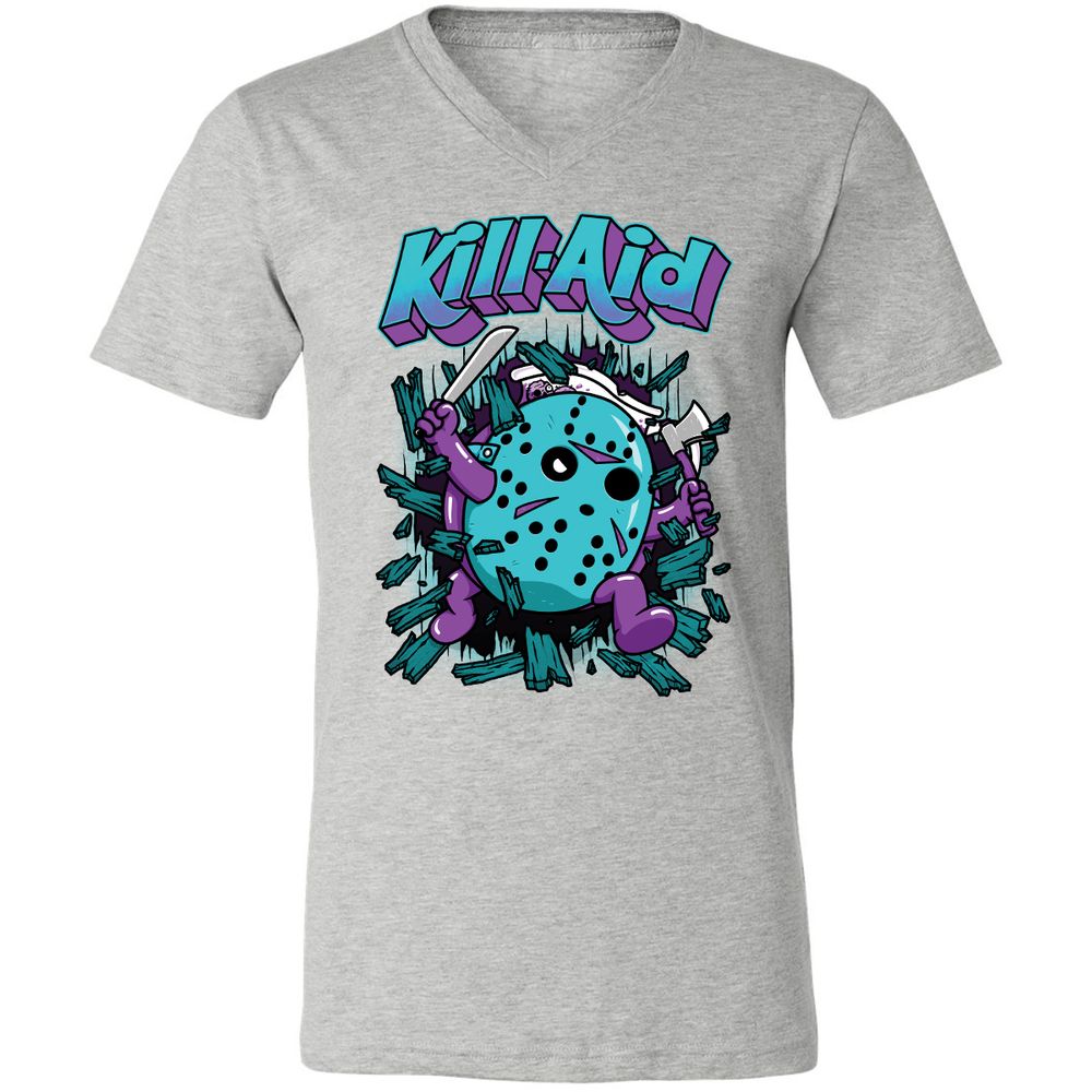 Unisex V-Neck T-Shirt - QASJDGSZ - Athletic Heather - 7