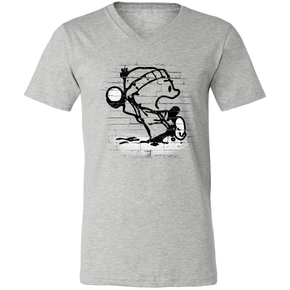 Unisex V-Neck T-Shirt - WAQWTSGZ - Athletic Heather - 7