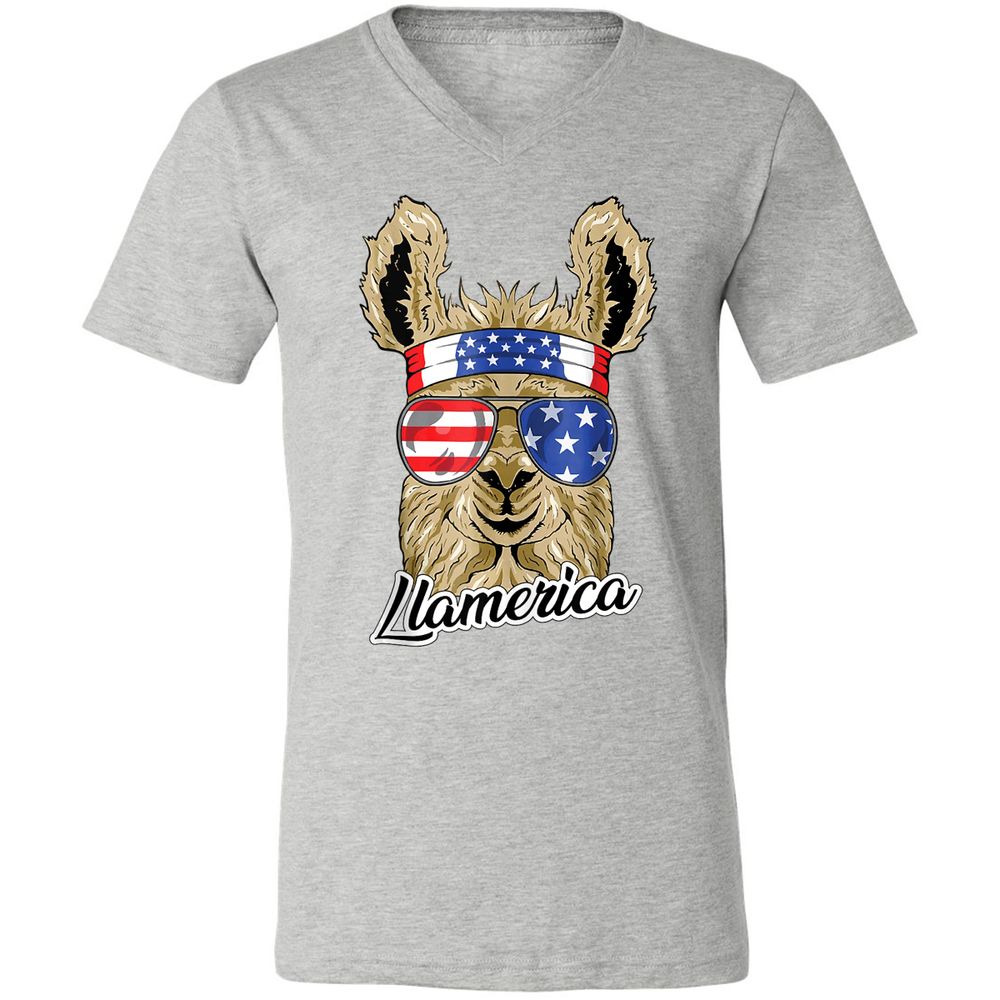 Unisex V-Neck T-Shirt - ZY4XCZ3M - Athletic Heather - 7