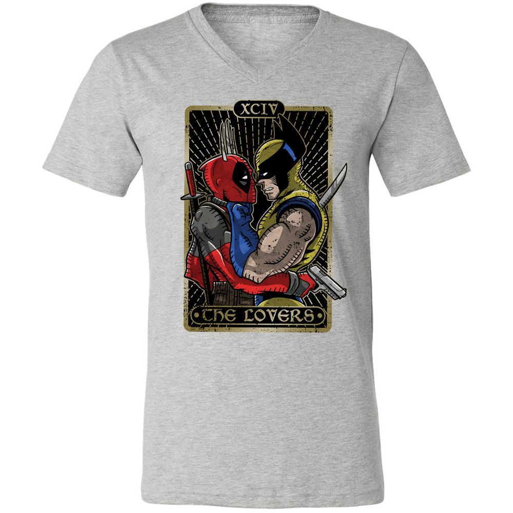 Unisex V-Neck T-Shirt - 7Q3JFNUZ - Athletic Heather - 7