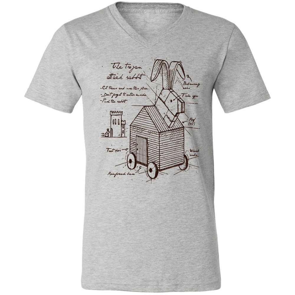 Unisex V-Neck T-Shirt - V1Q682QH - Athletic Heather - 7