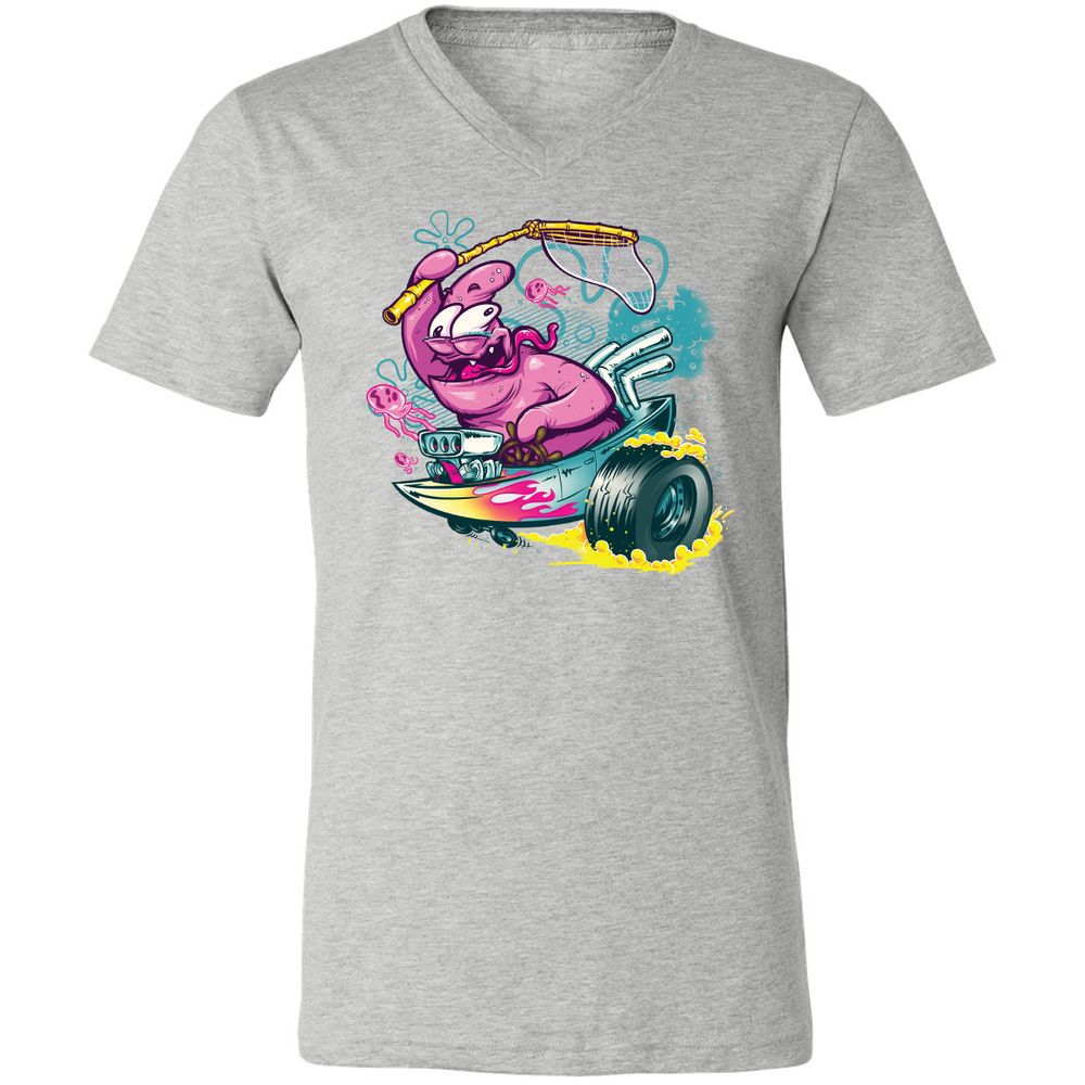 Unisex V-Neck T-Shirt - E4Q1GJP5 - Athletic Heather - 7