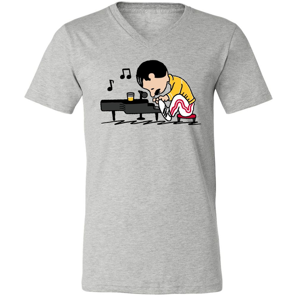 Unisex V-Neck T-Shirt - WY1QQUGC - Athletic Heather - 7