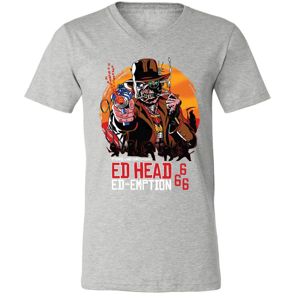 Unisex V-Neck T-Shirt - NLY45N7V - Athletic Heather - 7