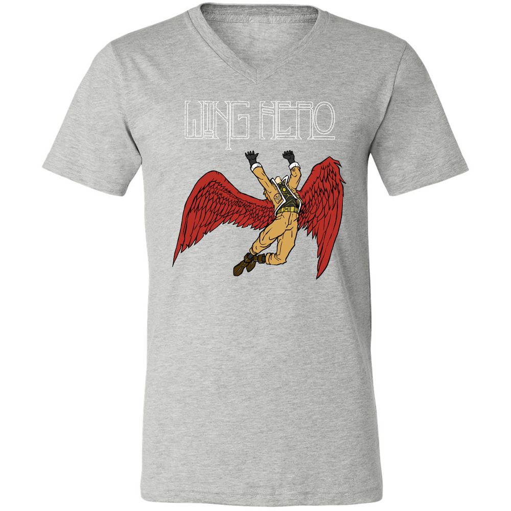 Unisex V-Neck T-Shirt - VNZKE7MQ - Athletic Heather - 7