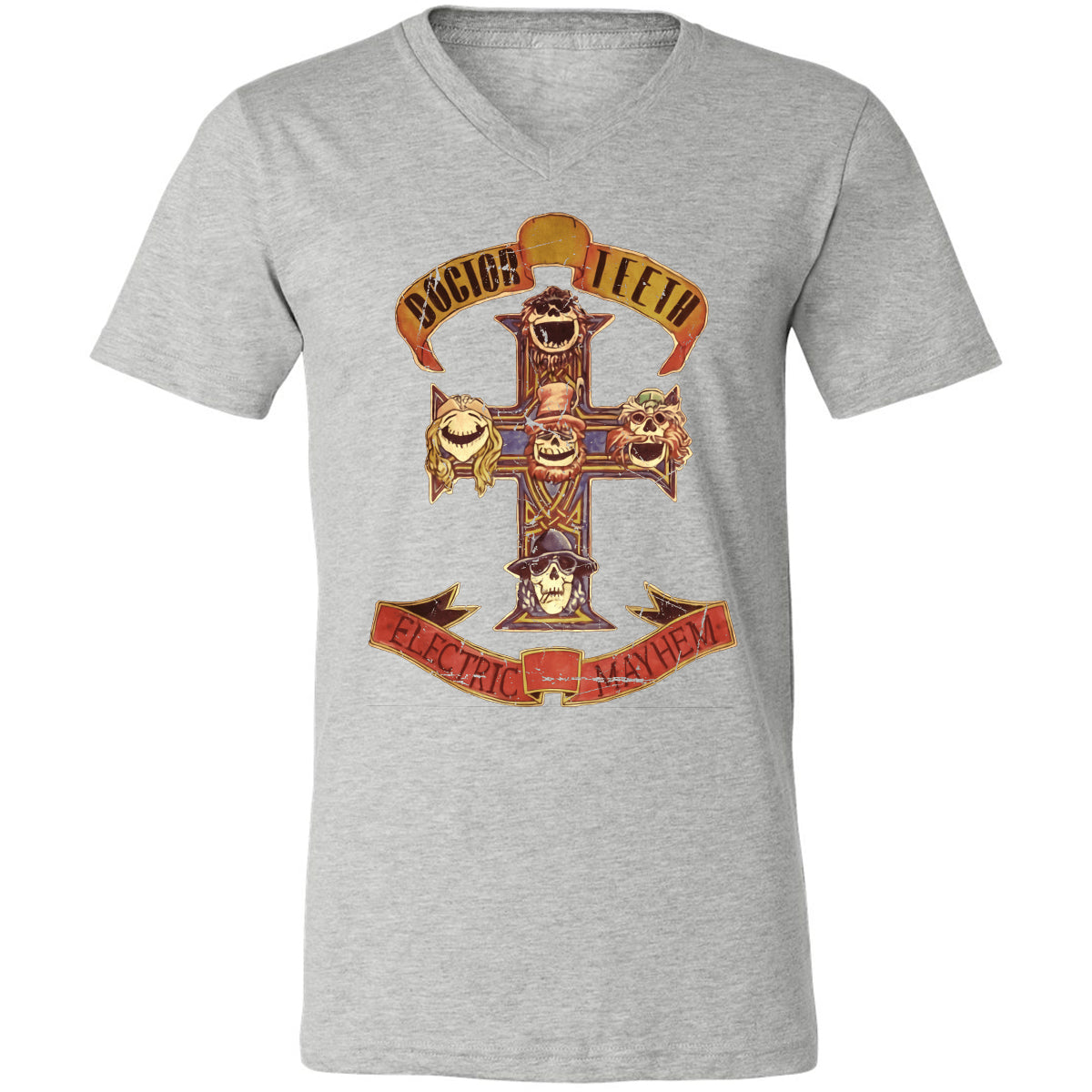 Unisex V-Neck T-Shirt - QXQW28ED - Athletic Heather - 7