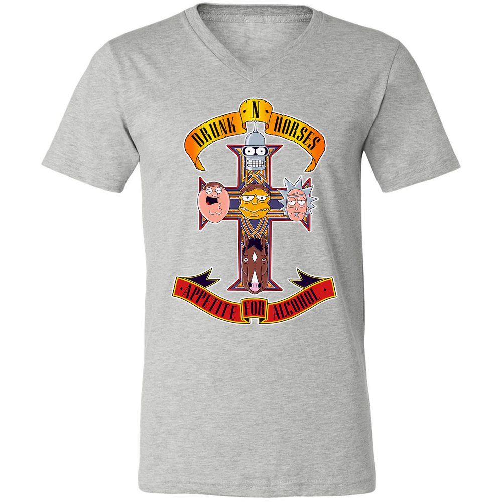 Unisex V-Neck T-Shirt - 48UHCCNW - Athletic Heather - 7