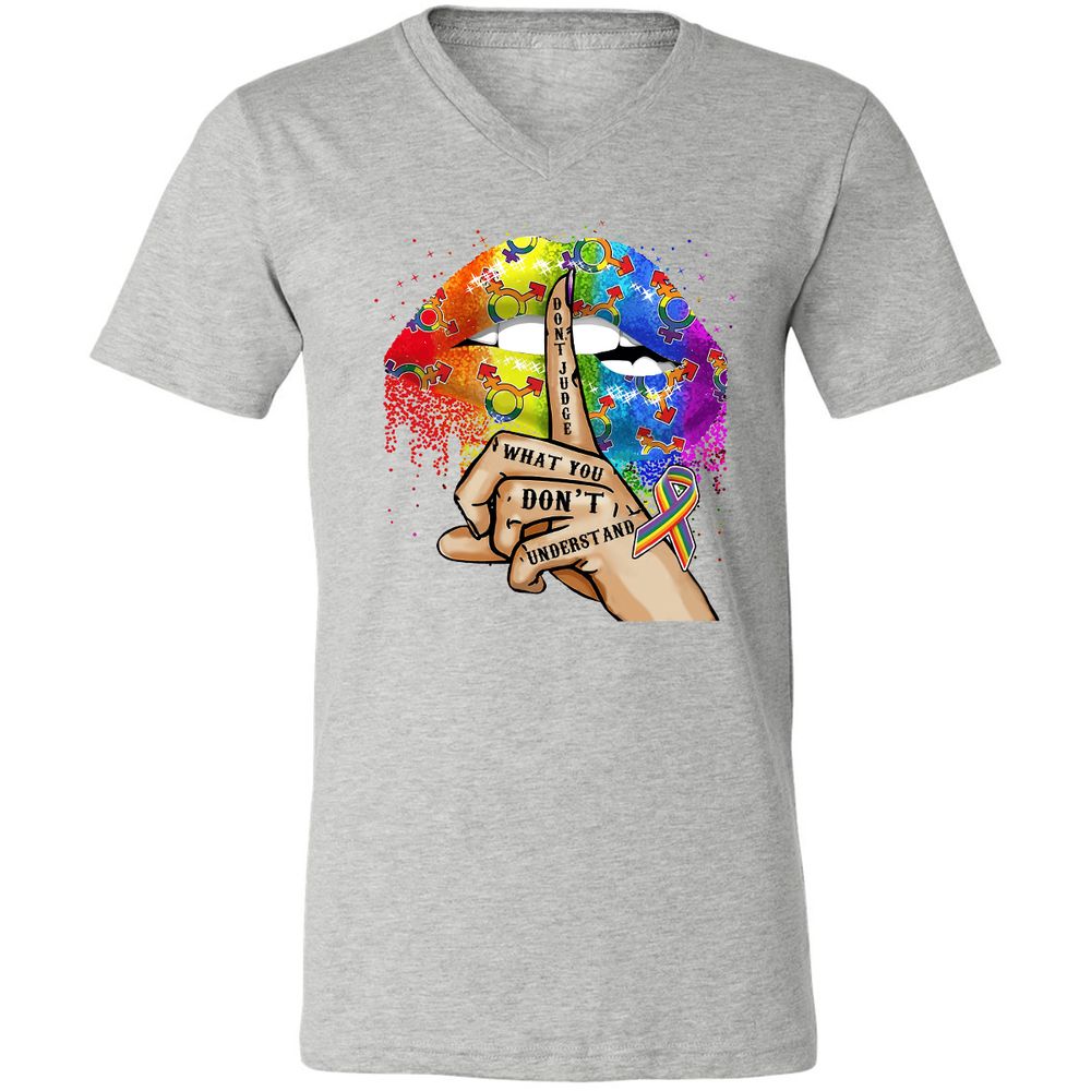 Unisex V-Neck T-Shirt - 5KLQ7T4Z - Athletic Heather - 7