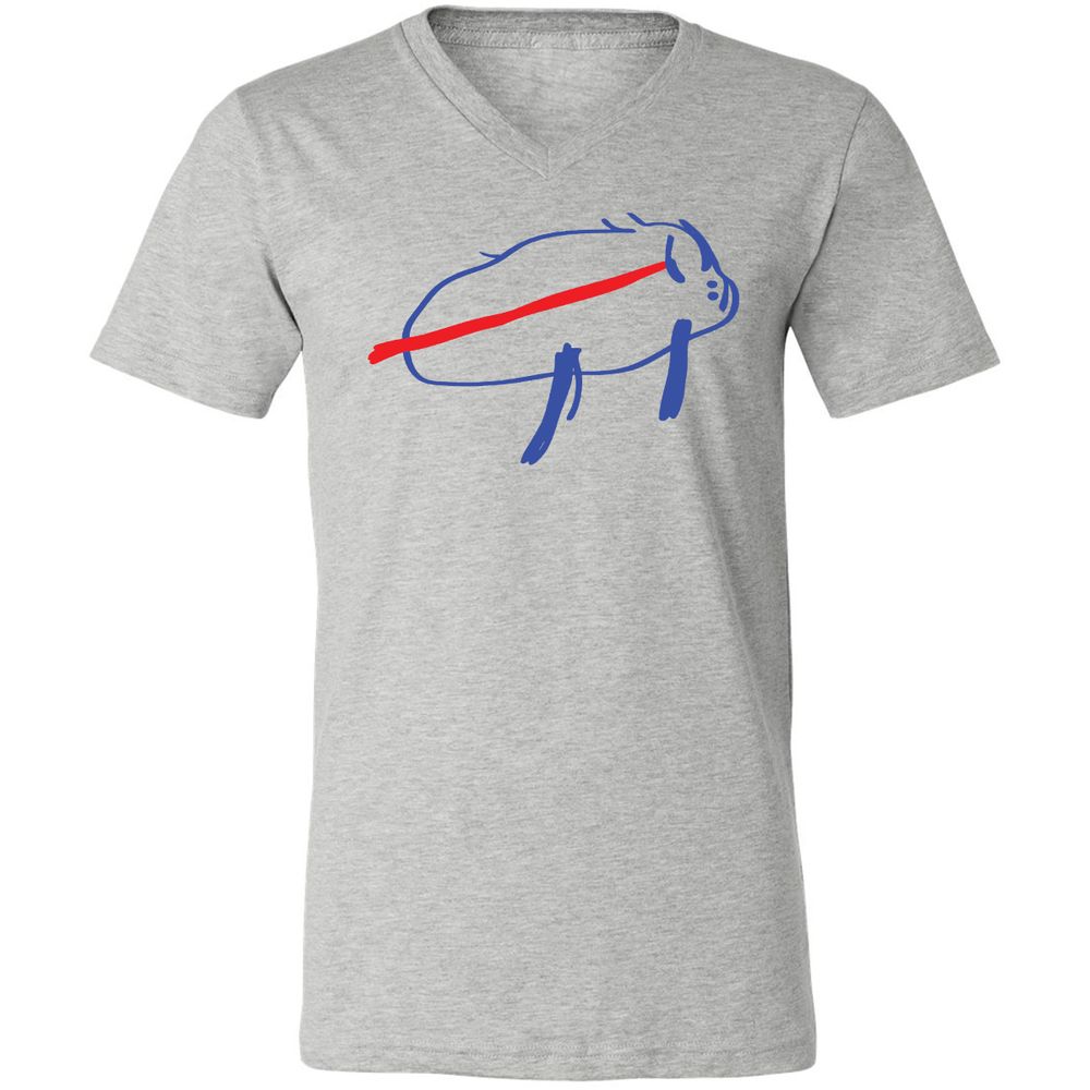 Unisex V-Neck T-Shirt - 7375CYQ4 - Athletic Heather - 7