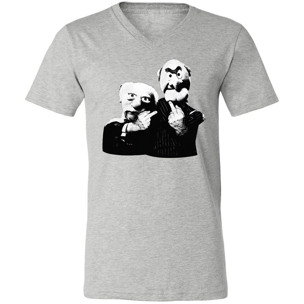 Statler and Waldorf Middle Finger - Athletic Heather - 7