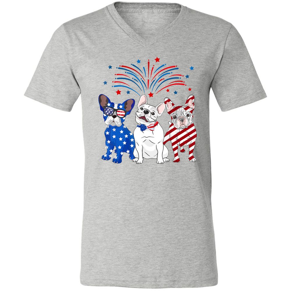 Unisex V-Neck T-Shirt - 35XKGDM8 - Athletic Heather - 7