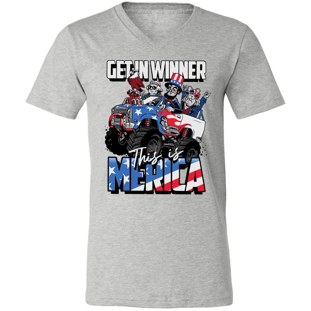 Unisex V-Neck T-Shirt - N9Q2Z1DL - Athletic Heather - 7