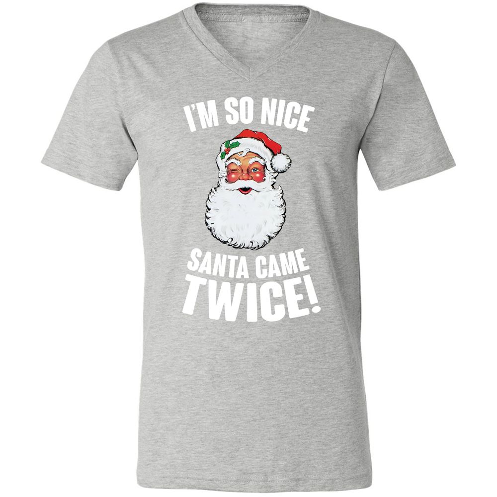 I'm So Nice Santa Came Twice! - Athletic Heather - 7