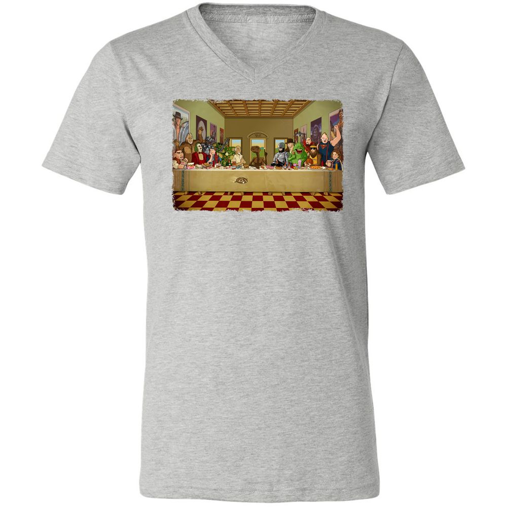 Unisex V-Neck T-Shirt - QQEBM7XU - Athletic Heather - 7