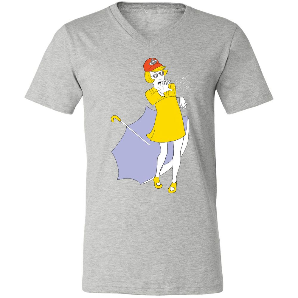 Unisex V-Neck T-Shirt - 5D4HQNTJ - Athletic Heather - 7