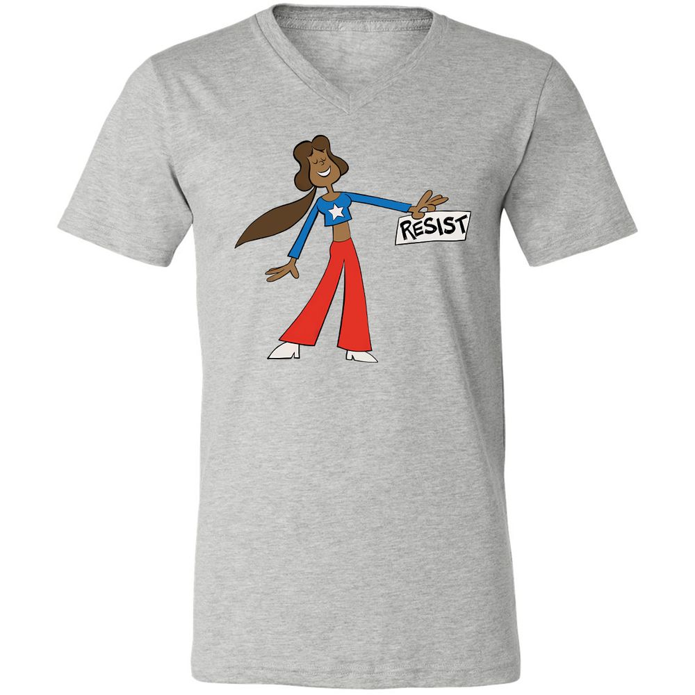 Unisex V-Neck T-Shirt - PWAZPWNF - Athletic Heather - 7