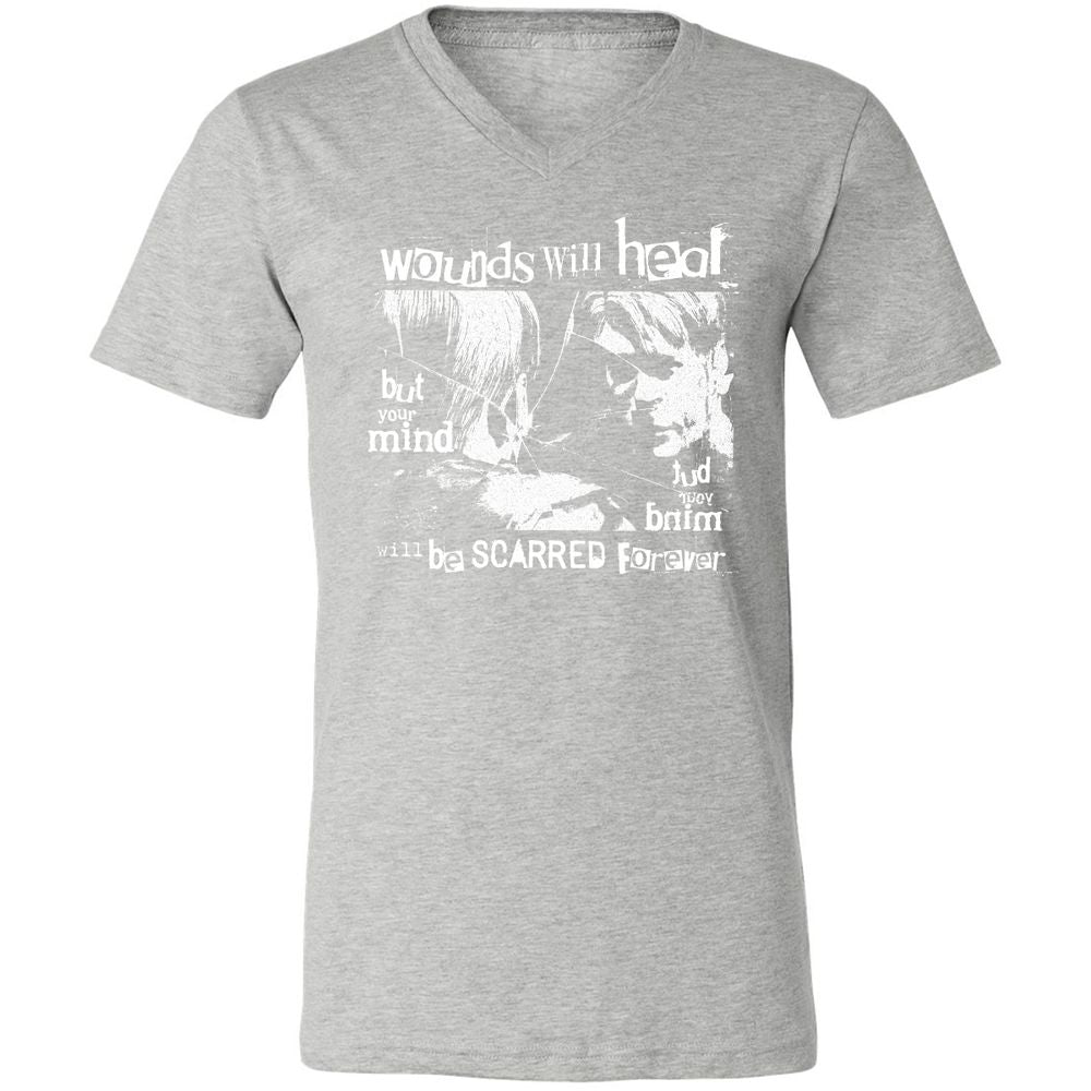 Unisex V-Neck T-Shirt - 2ERQLHBK - Athletic Heather - 7