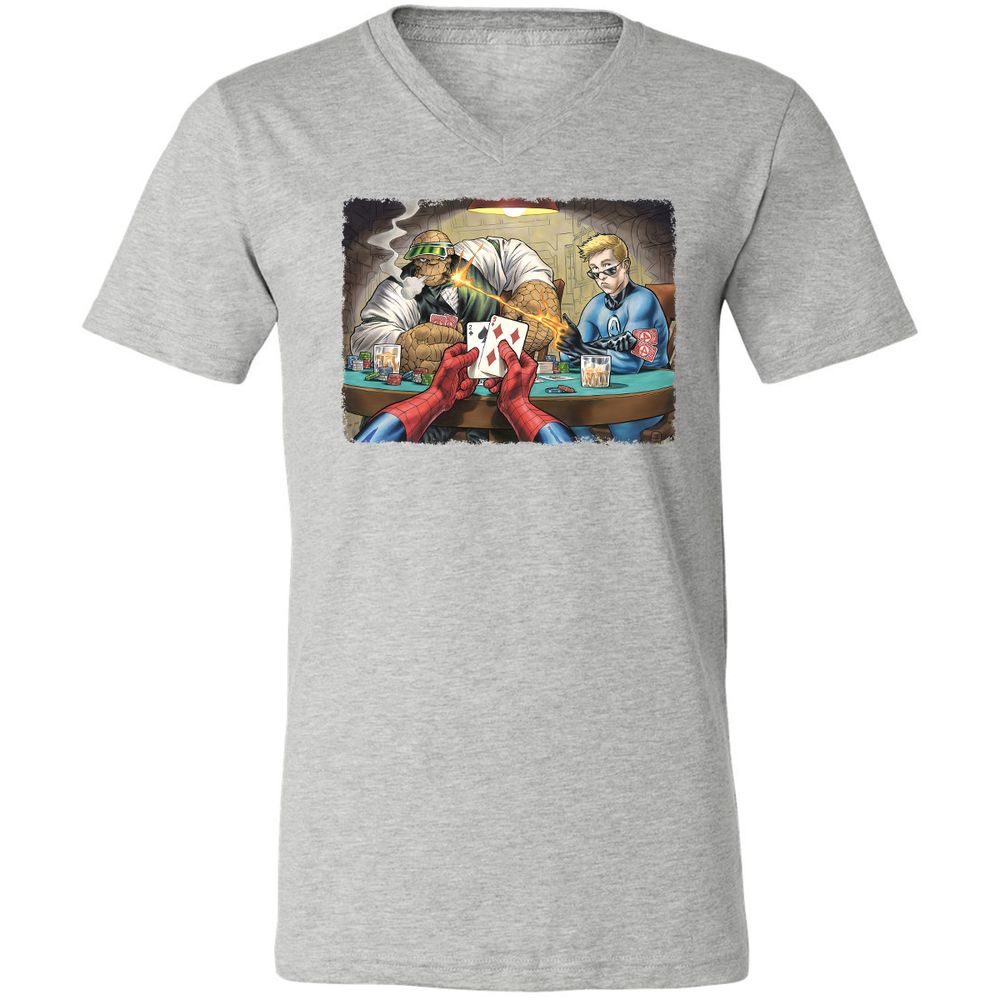 Unisex V-Neck T-Shirt - W23GM9MF - Athletic Heather - 7