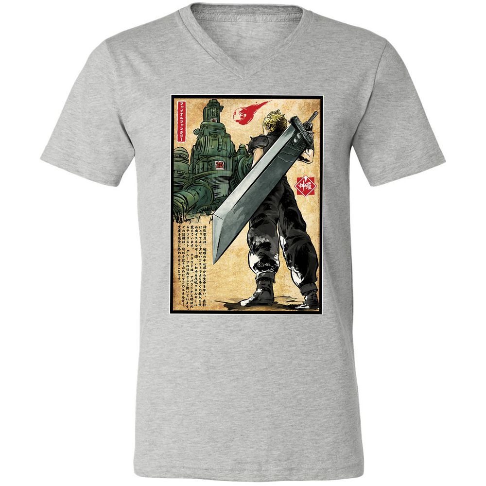 Unisex V-Neck T-Shirt - GKGG8FQ3 - Athletic Heather - 7