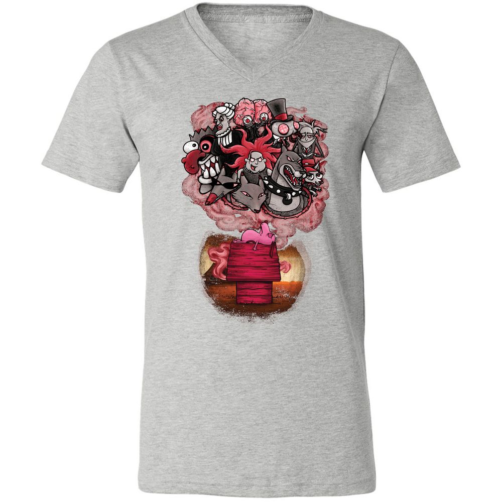 Unisex V-Neck T-Shirt - 7XVA3XHJ - Athletic Heather - 7