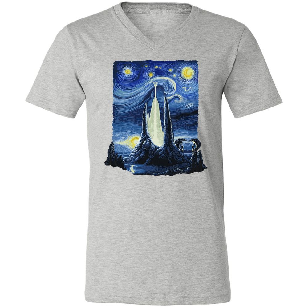 Unisex V-Neck T-Shirt - 5C6JR9D2 - Athletic Heather - 7