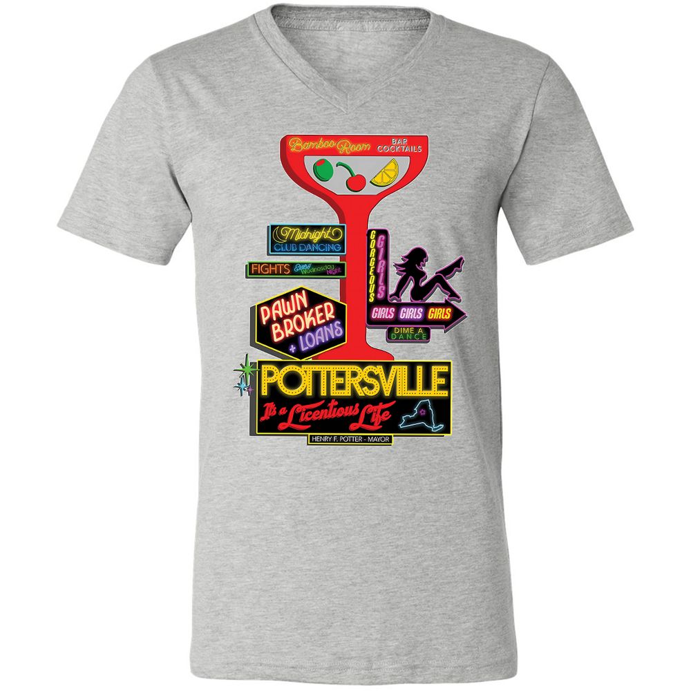 Unisex V-Neck T-Shirt - HMR5XC1A - Athletic Heather - 7