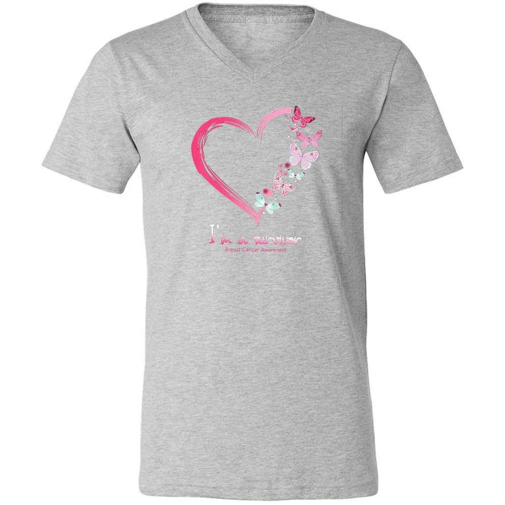 Unisex V-Neck T-Shirt - BWBBQZCD - Athletic Heather - 7