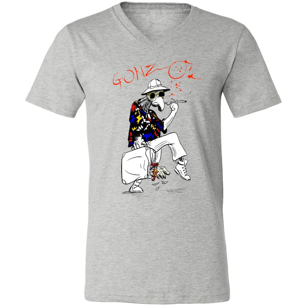 Unisex V-Neck T-Shirt - RSTPRZFC - Athletic Heather - 7