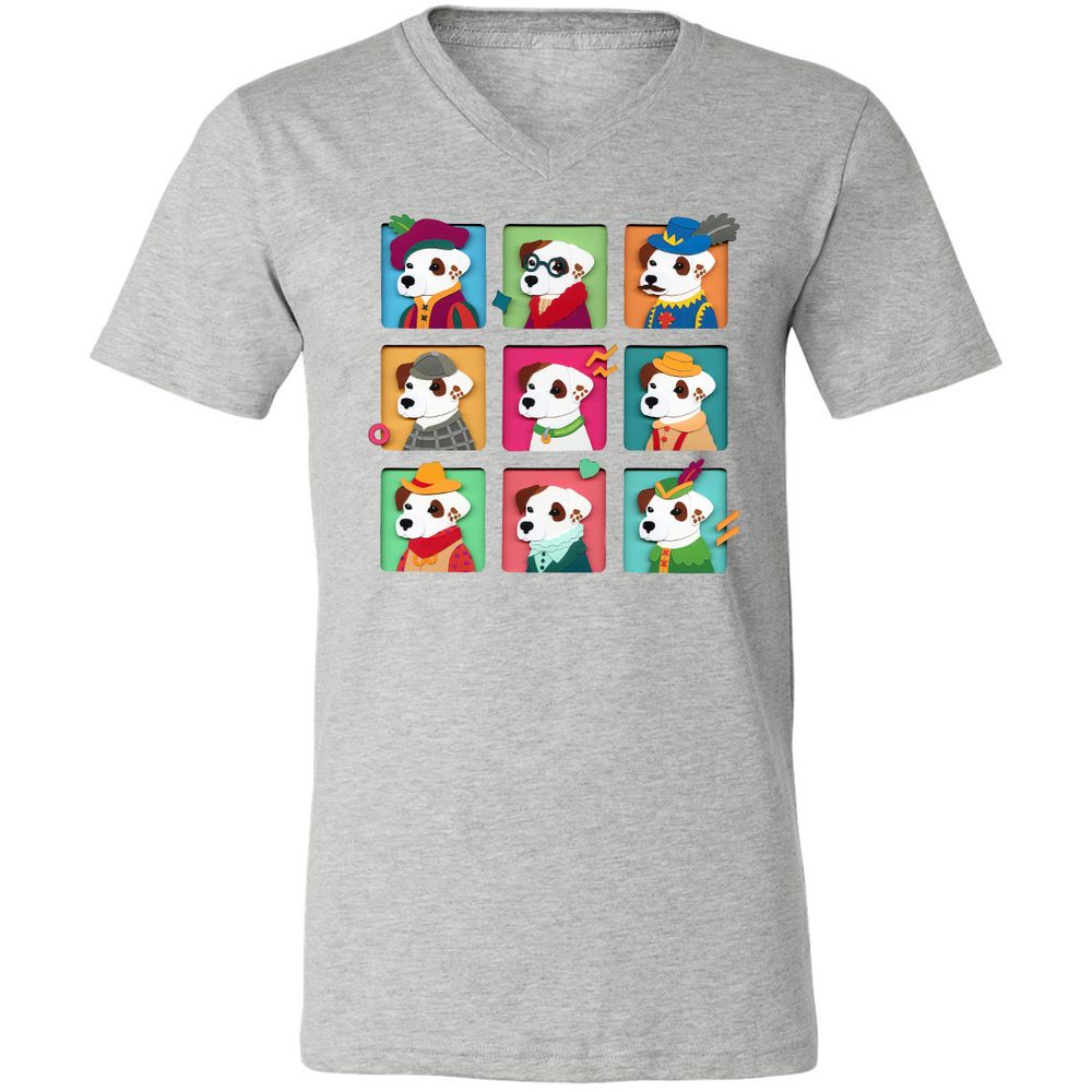 Unisex V-Neck T-Shirt - 6TJT3JP9 - Athletic Heather - 7