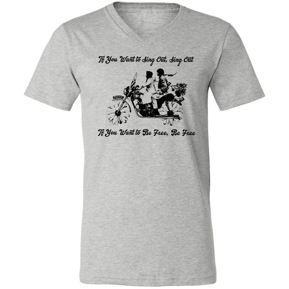 Unisex V-Neck T-Shirt - KY3AED8C - Athletic Heather - 7