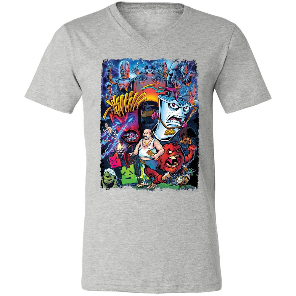 Unisex V-Neck T-Shirt - R9L8J571 - Athletic Heather - 7