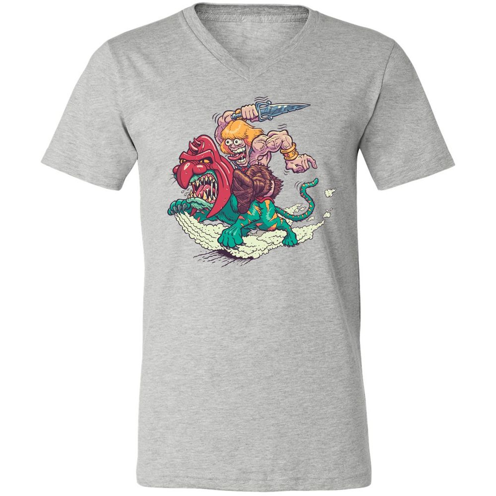 Unisex V-Neck T-Shirt - 7M9MGL9K - Athletic Heather - 7