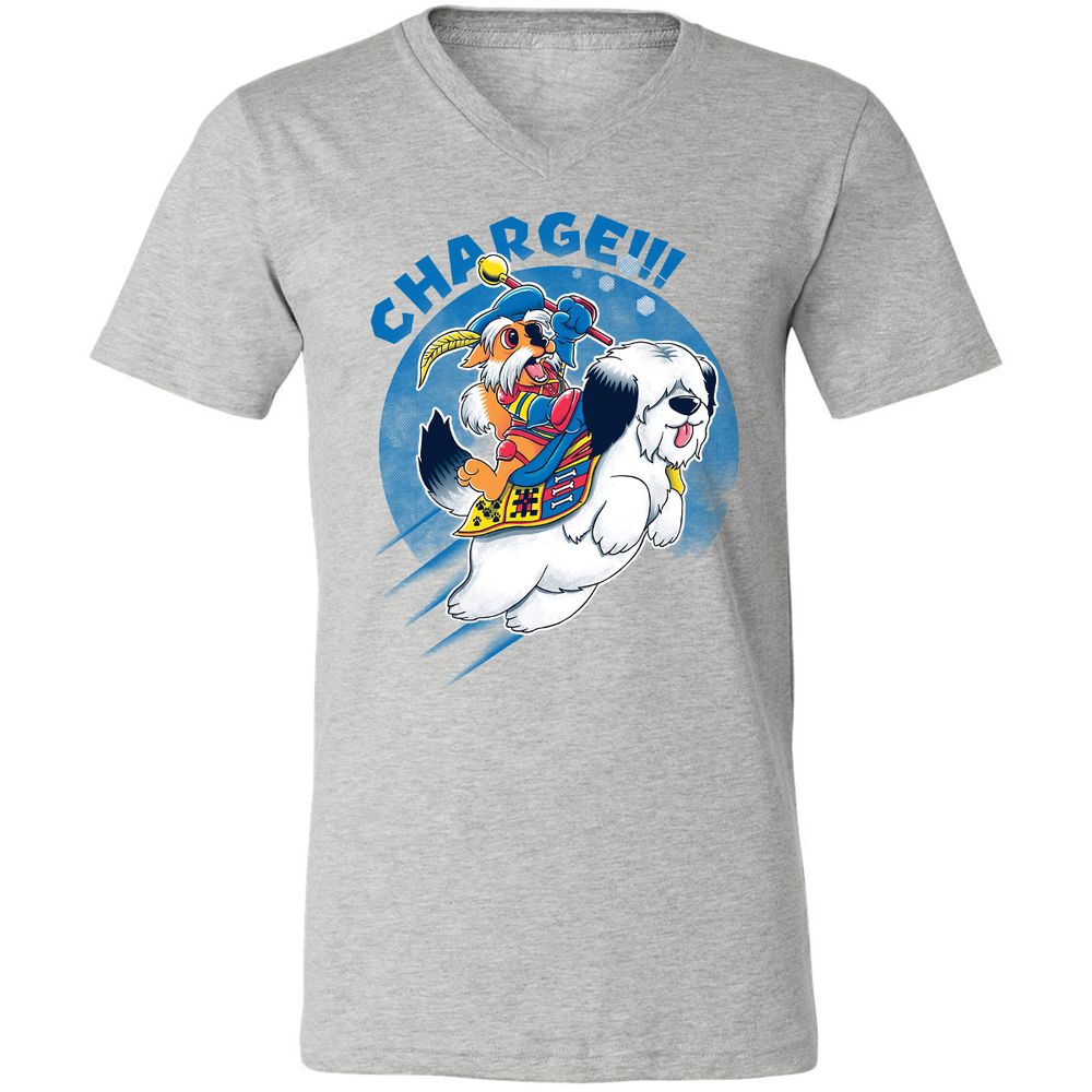 Unisex V-Neck T-Shirt - ME9HB4JU - Athletic Heather - 7