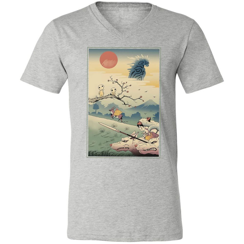 Unisex V-Neck T-Shirt - T5GTQ457 - Athletic Heather - 7