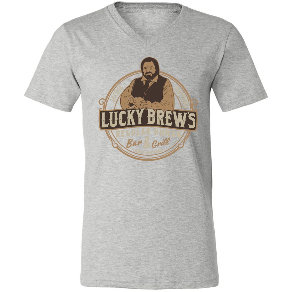 Unisex V-Neck T-Shirt - EQMM7HDG - Athletic Heather - 7