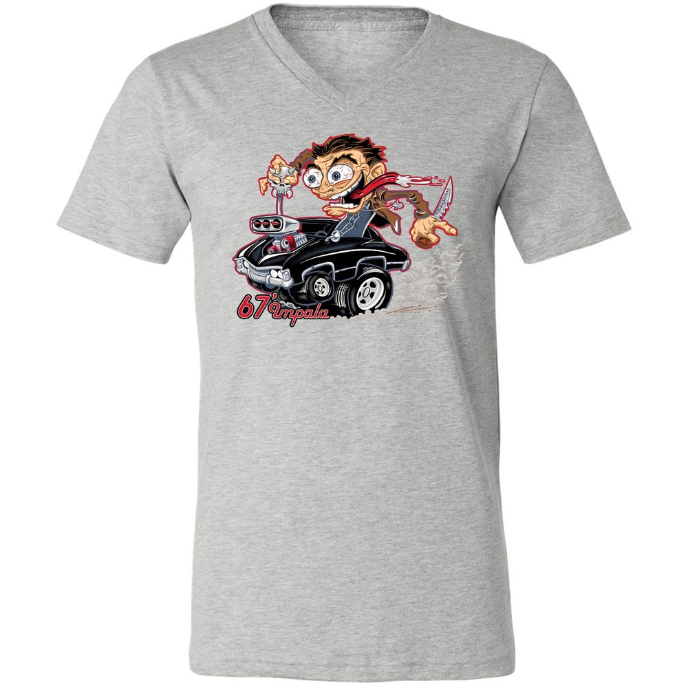 Unisex V-Neck T-Shirt - RKXFV9TJ - Athletic Heather - 7