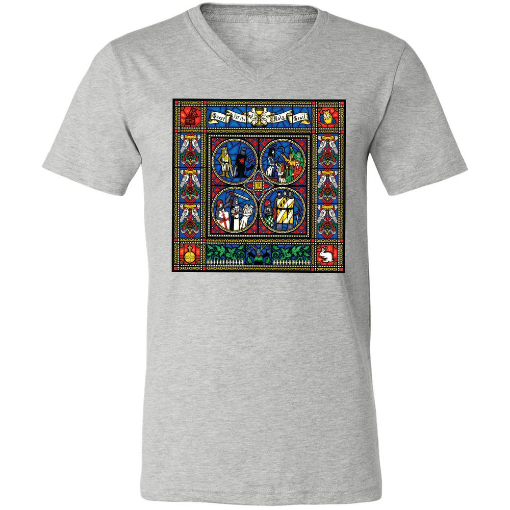 Unisex V-Neck T-Shirt - KNEVTBXA - Athletic Heather - 7