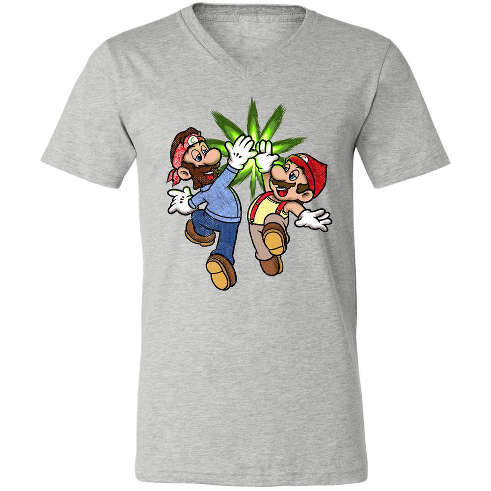 Unisex V-Neck T-Shirt - HKUP1CQE - Athletic Heather - 7
