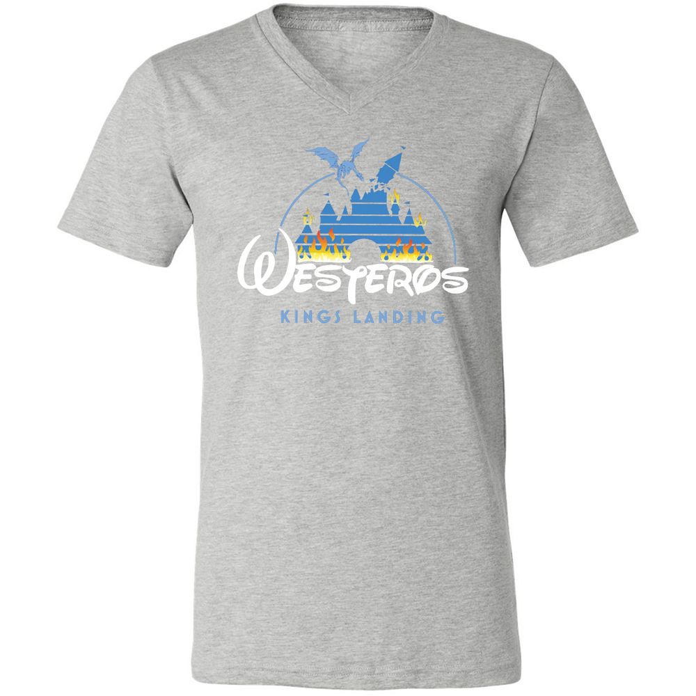 Unisex V-Neck T-Shirt - UCTALBPQ - Athletic Heather - 7