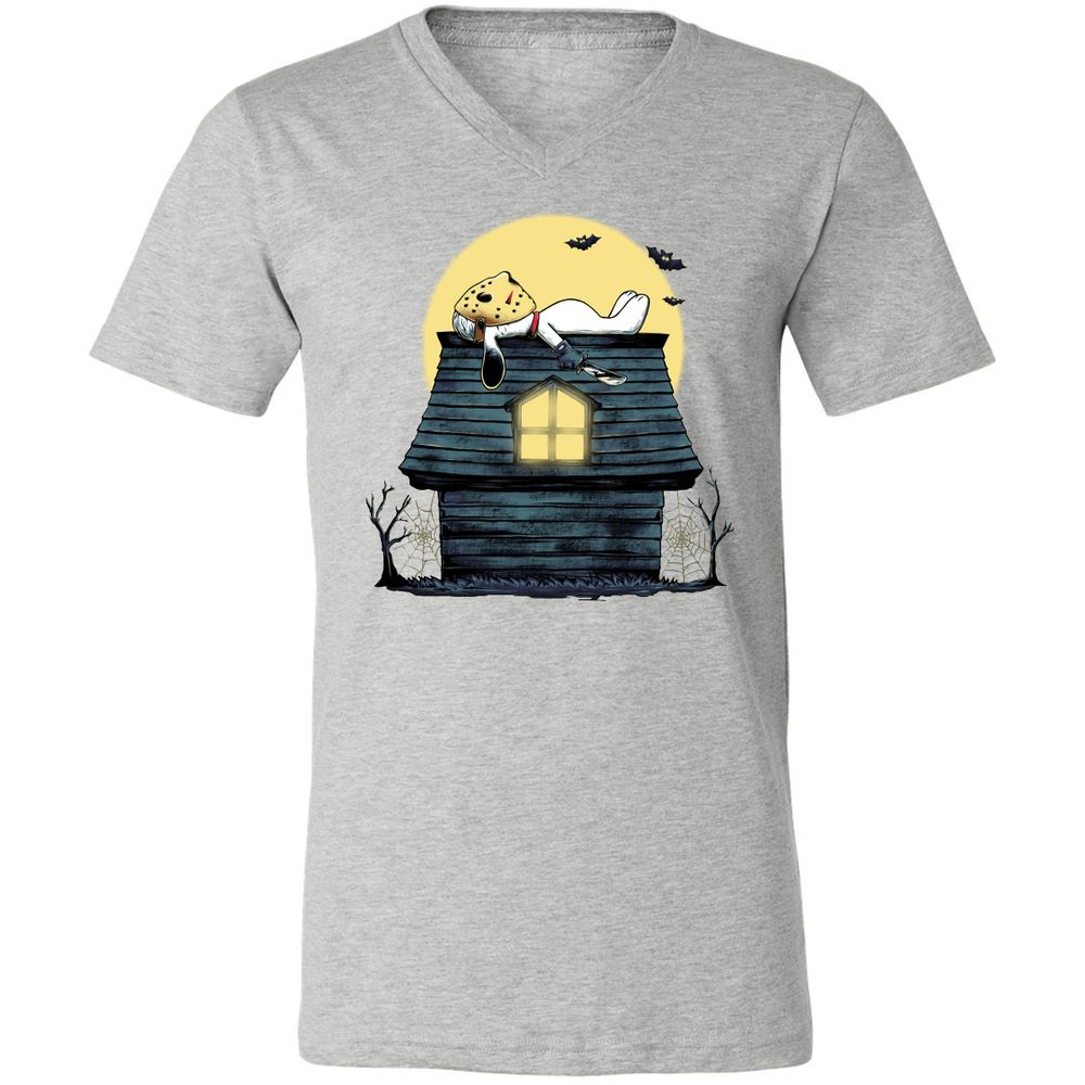 Unisex V-Neck T-Shirt - 4BKGKZSN - Athletic Heather - 7