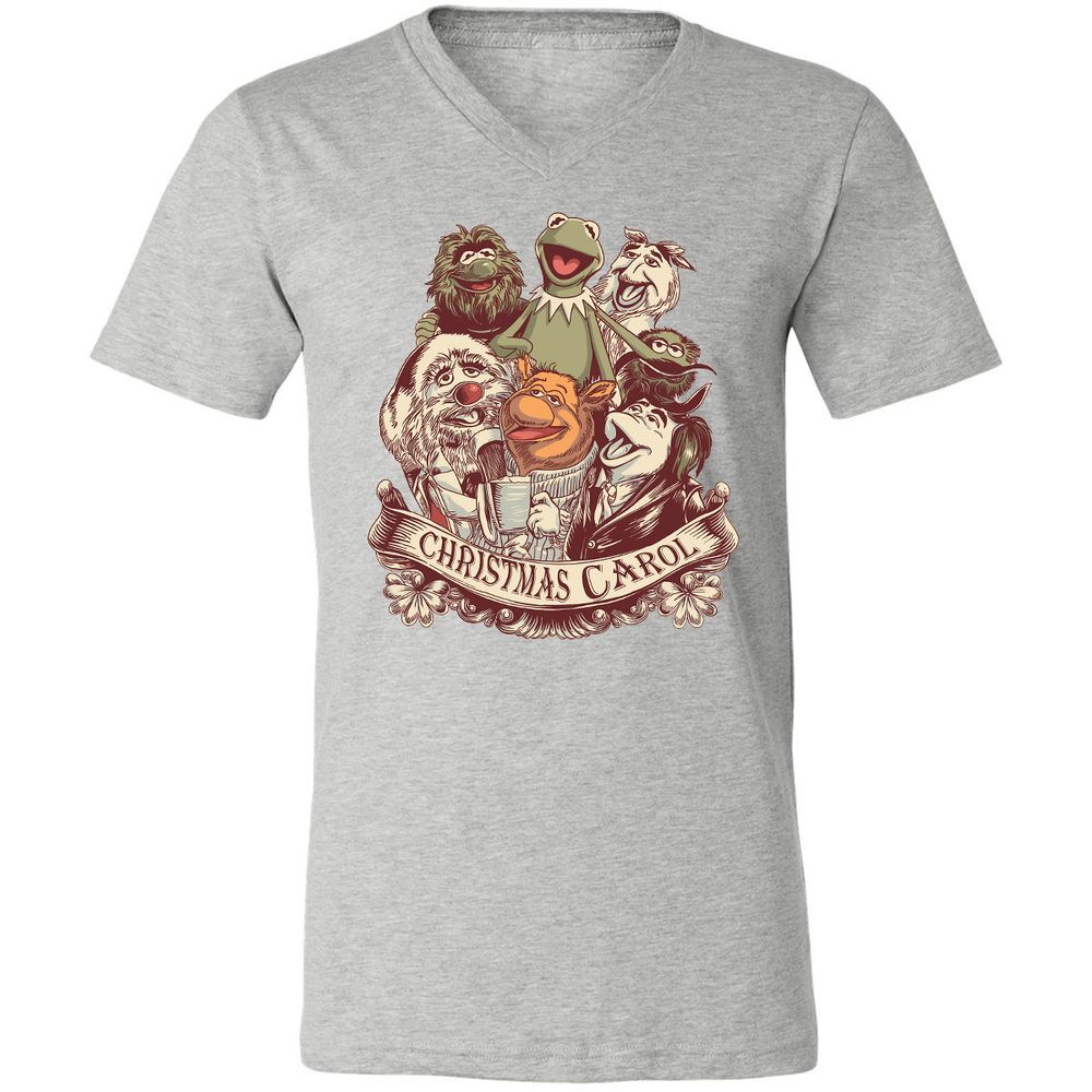 Unisex V-Neck T-Shirt - P4CERMPR - Athletic Heather - 7