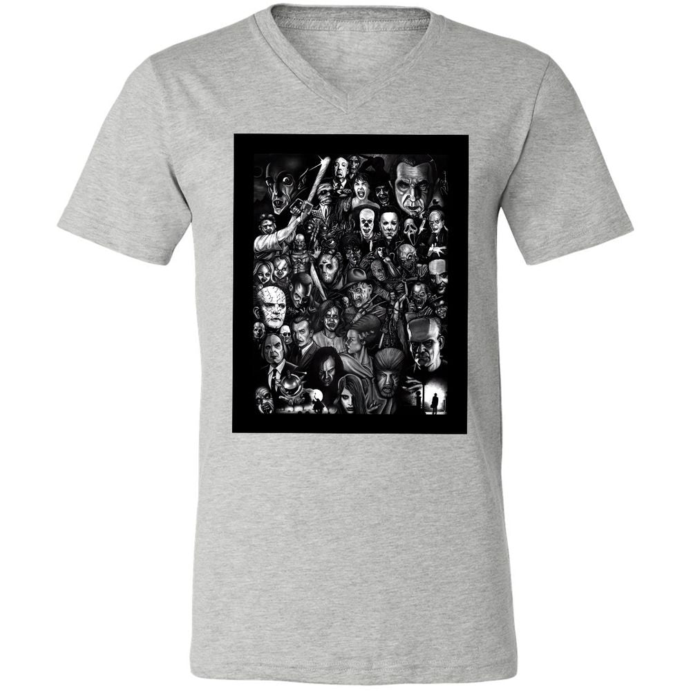 Unisex V-Neck T-Shirt - 6T2HHNBZ - Athletic Heather - 7