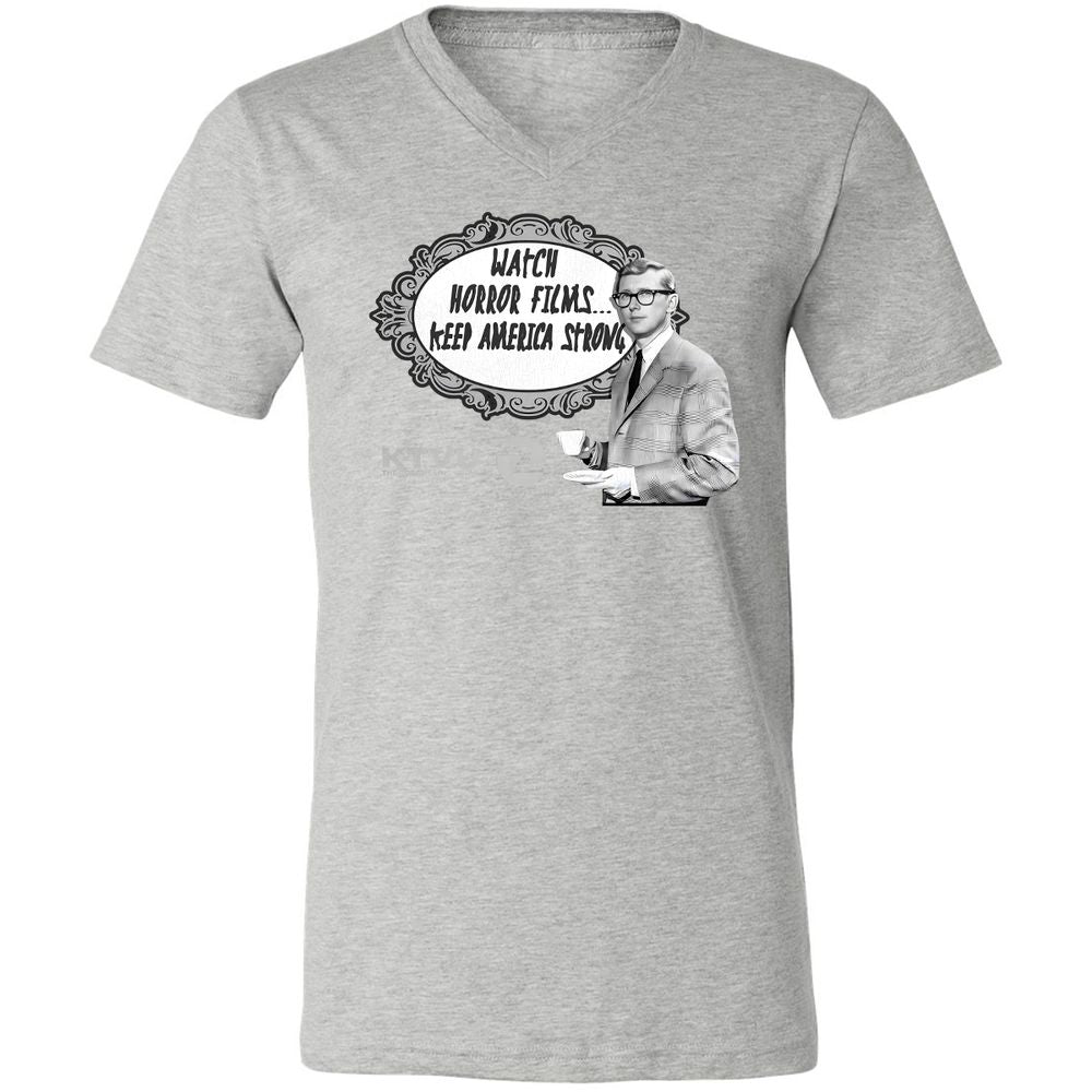 Unisex V-Neck T-Shirt - E4B4G1ST - Athletic Heather - 7