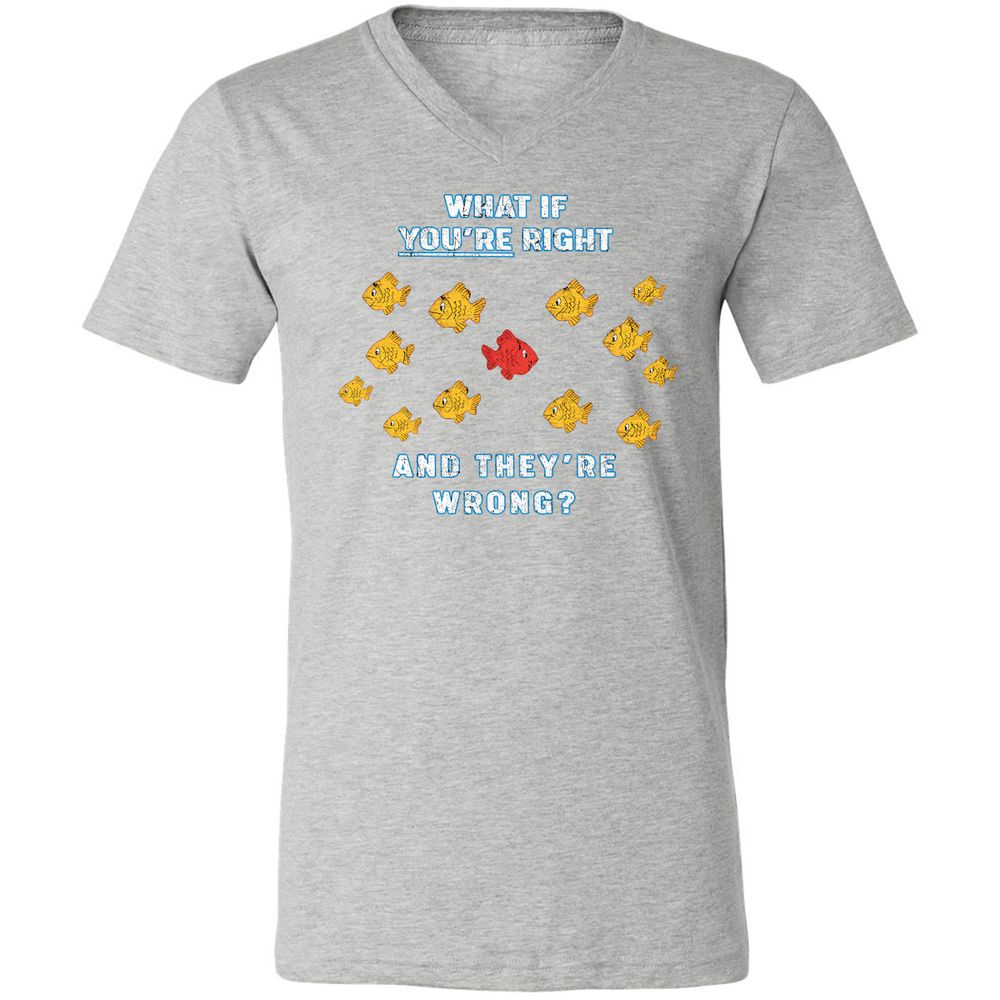 Unisex V-Neck T-Shirt - E7SCPC8Z - Athletic Heather - 7